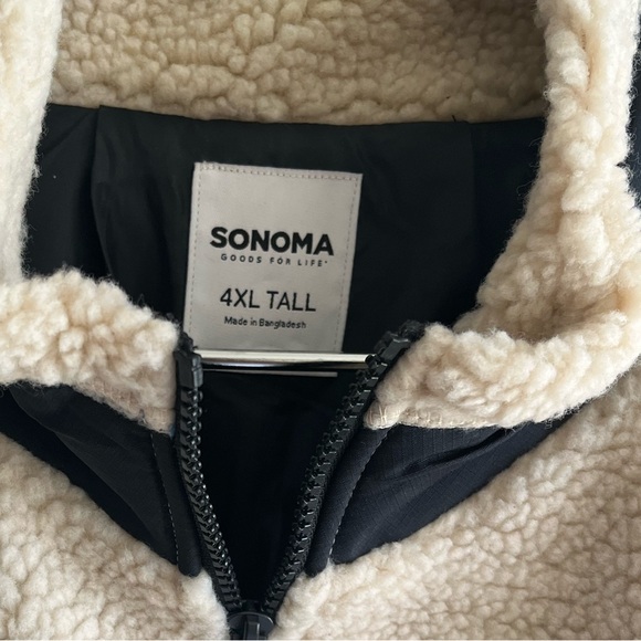 NWT Men’s Cream Sonoma Sherpa Jacket size 4XL Tall - Picture 2 of 9